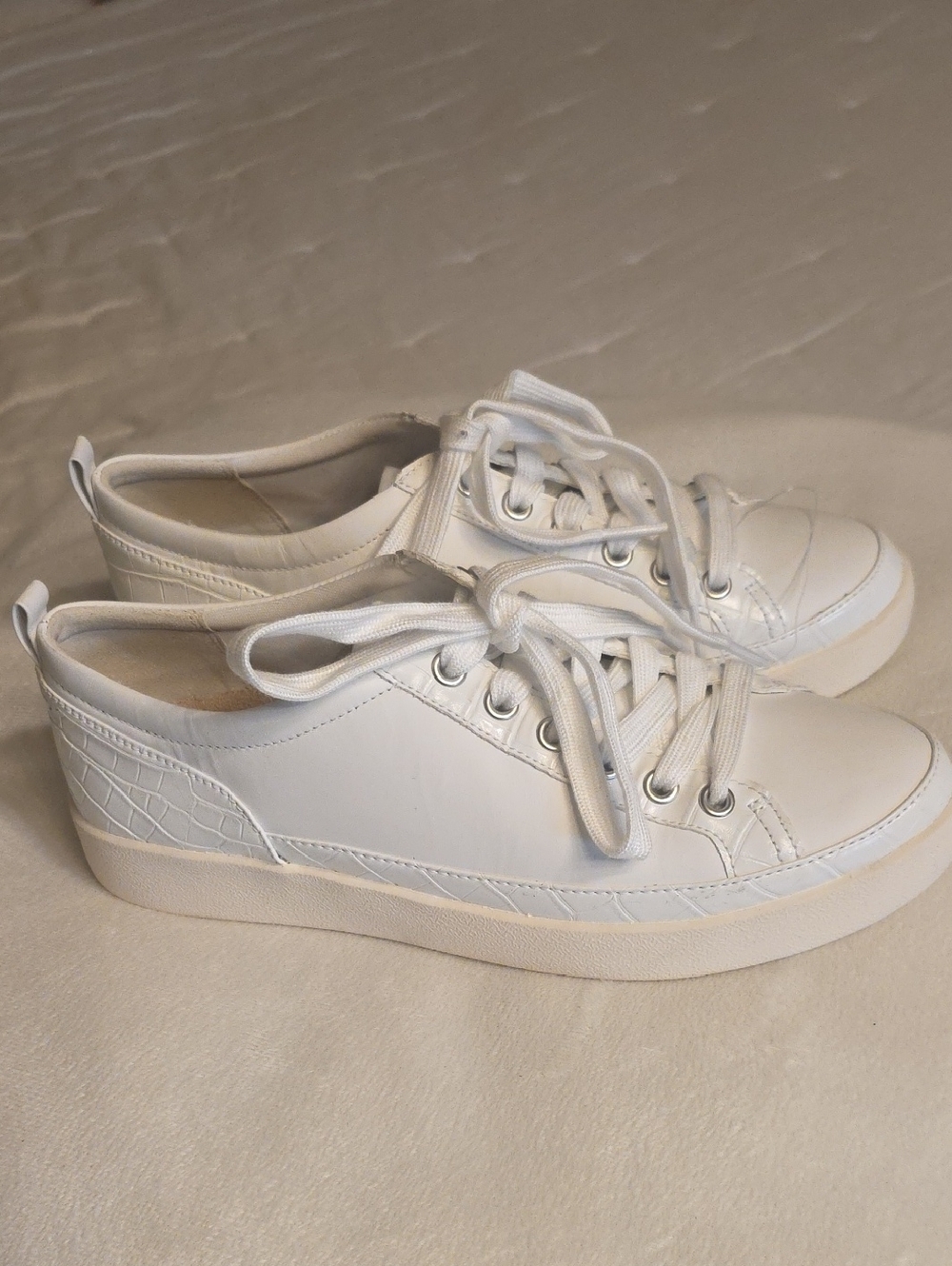 Vionic WINNY Leather White Lace-Up Platform Sneakers Size 8 US 38.5 EU